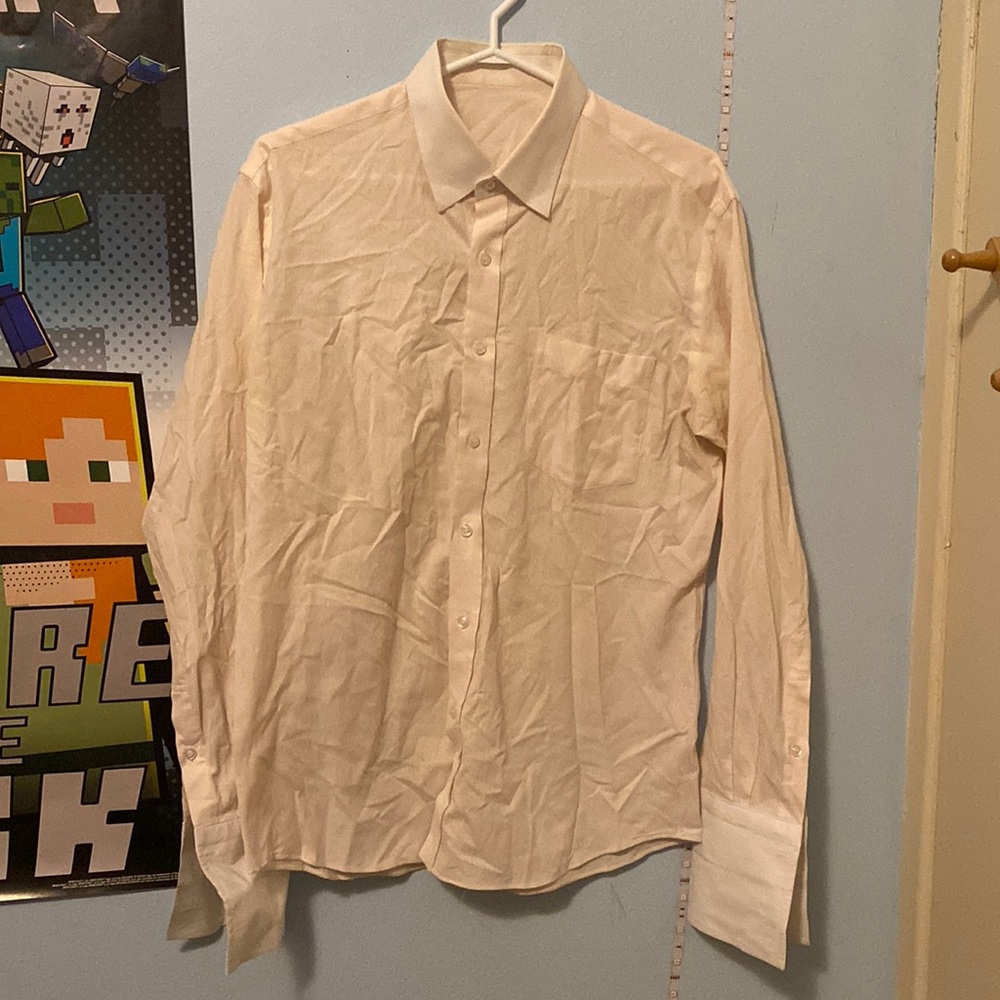 Mens Button Down dress shirt light pink size medium/large